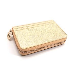 🎅MICHAEL KORS Barbara Metallic Zip-Around Wallet